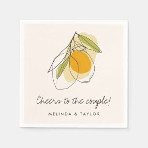 Citrus Lemon Moderne Minimalistische Trouwdouche Servet