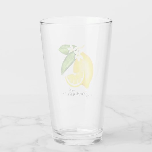 Citrus Lemon Monogram Glas (Achterkant)