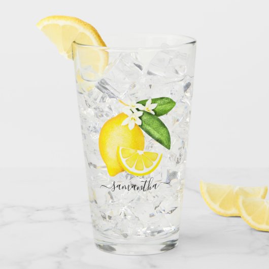 Citrus Lemon Monogram Glas (Voorkant ijs)