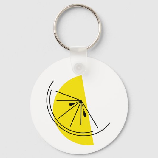 Citrus Lemon Monogram sleutelhanger aluminium rond (Voorkant)