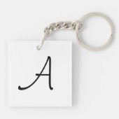 Citrus Lemon Monogram vierkant dubbelzijdig Sleutelhanger (Achterkant)