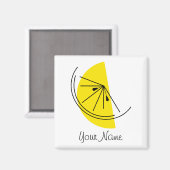 Citrus Lemon Name magnet square (Voorkant / Achterkant)