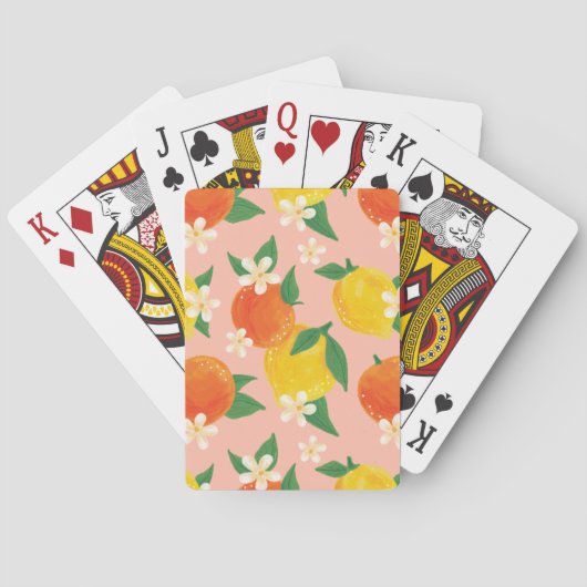 Citrus Lemon Orange Playing Cards Pokerkaarten (Achterkant)