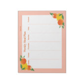 Citrus Lemon Orange Weekly Meal Plan Notepad Notitieblok (Linkerzijde)