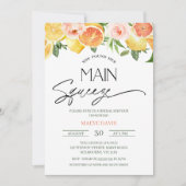 Citrus Lemon Oranje Floral Vrijgezellenfeest Kaart (Voorkant)