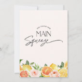 Citrus Lemon Oranje Floral Vrijgezellenfeest Kaart (Achterkant)