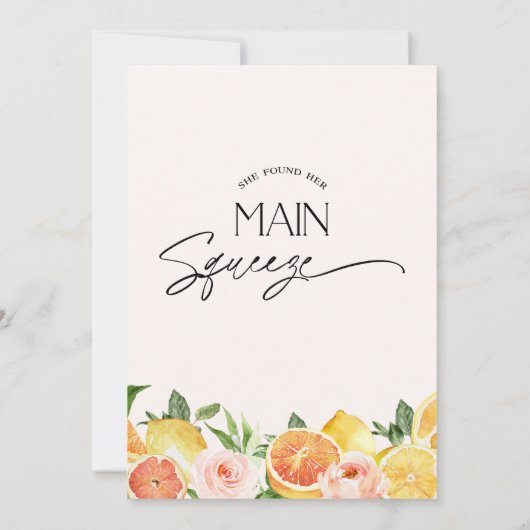 Citrus Lemon Oranje Floral Vrijgezellenfeest Kaart (Achterkant)