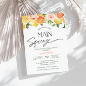 Citrus Lemon Oranje Floral Vrijgezellenfeest Kaart