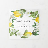 Citrus Lemon Orchard Foto Collage Wedding Drieluik Uitnodiging (Cover)