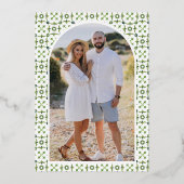 Citrus Lemon Orchard Photo Wedding Gold Folie Uitnodiging (Achterkant)