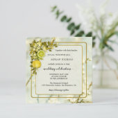 Citrus Lemon Orchard Waterverf Wedding Kaart (Staand voorkant)