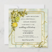Citrus Lemon Orchard Waterverf Wedding Kaart (Voorkant)