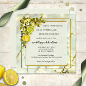 Citrus Lemon Orchard Waterverf Wedding Kaart