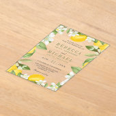 Citrus Lemon Orchard Wedding Acryl Uitnodigingen (Laagn)