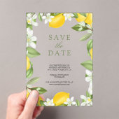 Citrus Lemon Orchard Wedding Save the Date Acryl Uitnodigingen (Insitu (Draagbaar))