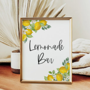 Citrus Lemon Party Lemonade Bar Poster