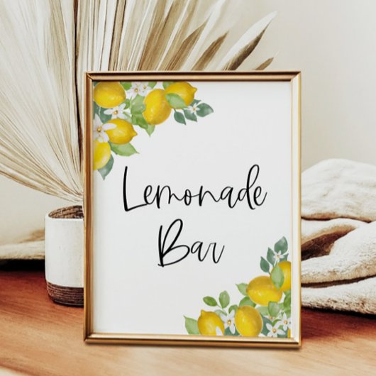 Citrus Lemon Party Lemonade Bar Poster