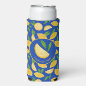 Citrus Lemon-patroon Seltzer Blikjeskoeler (Seltzer Voorkant)