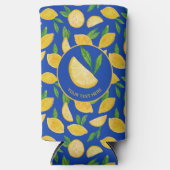 Citrus Lemon-patroon Seltzer Blikjeskoeler (Voorkant)