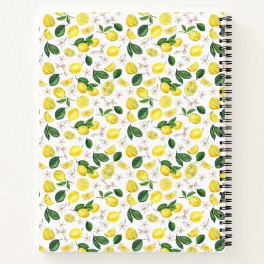 Citrus Lemon Pattern Recipe Notitieboek (Achterkant)