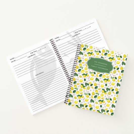 Citrus Lemon Pattern Recipe Notitieboek (Binnen)