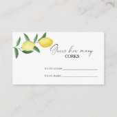 Citrus lemon - raad eens hoeveel kurken bruin spel informatiekaartje (Voorkant)