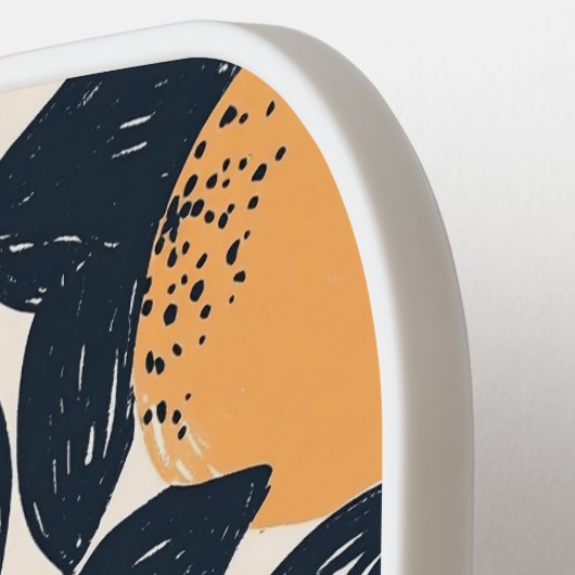 Citrus Lemon Sinaasappels Modern Illustratiepatroo Pickleball Paddle (Links Detail)