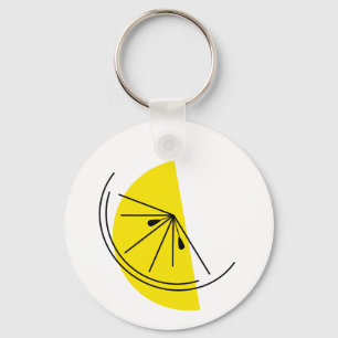 Citrus Lemon sleutelhanger aluminium ronde