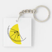 Citrus Lemon sleutelhanger vierkant dubbelzijdig (Achterkant)