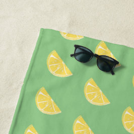 Citrus Lemon Slice Wedge Art Strandlaken