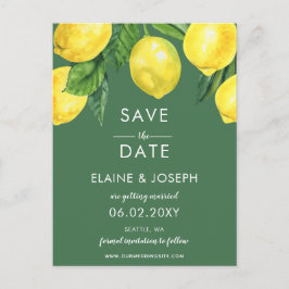 Citrus Lemon sparen het Briefkaart van de Aankondi