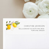 Citrus Lemon Summer Vrijgezellenfeest Return Addre Etiket