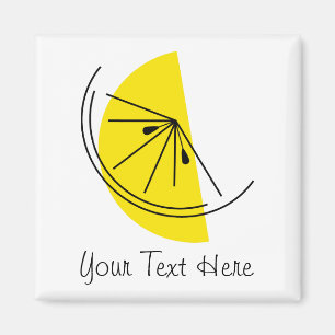 Citrus Lemon Text magnet vierkant