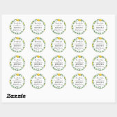 Citrus Lemon Theme Baby shower Hartelijk dank Ronde Sticker (Vel)