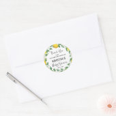 Citrus Lemon Theme Baby shower Hartelijk dank Ronde Sticker (Envelop)