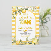 Citrus Lemon Theme Sweet One Eerste Verjaardag Kaart (Staand voorkant)