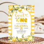 Citrus Lemon Theme Sweet One Eerste Verjaardag Kaart<br><div class="desc">Lemon Sweet One First Birthday Invitation,  Sweet Lemon 1st Birthday Invitation,  Lemon Theme Verjaardag Uitnodiging,  Citrus Lemon Verjaardag Uitnodiging, </div>