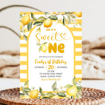 Citrus Lemon Theme Sweet One Eerste Verjaardag