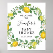 Citrus Lemon ThMED Baby shower Welkomstteken Poster (Voorkant)