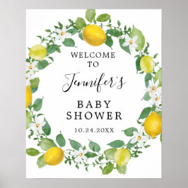 Citrus Lemon ThMED Baby shower Welkomstteken Poster