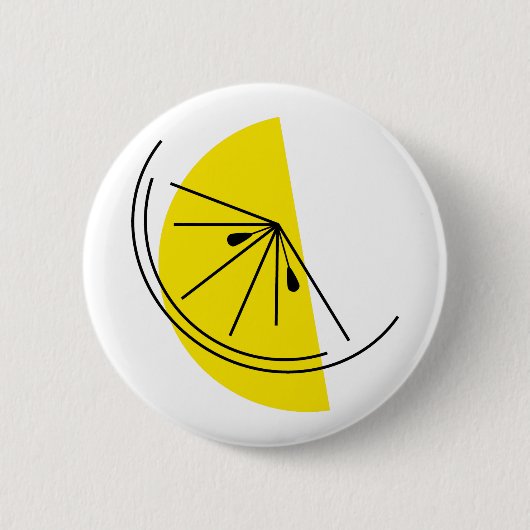 Citrus Lemon-toets Ronde Button 5,7 Cm (Voorkant)