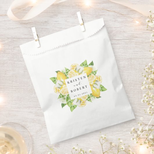 Citrus Lemon Tuin Bloemen Bruiloft Favor Bag Bedankzakje (Geknipt)