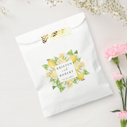 Citrus Lemon Tuin Bloemen Bruiloft Favor Bag Bedankzakje (Gezegeld)