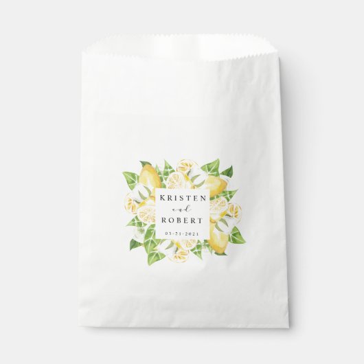 Citrus Lemon Tuin Bloemen Bruiloft Favor Bag Bedankzakje