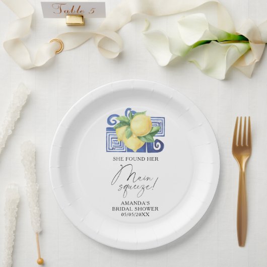 Citrus Lemon vond haar belangrijkste knijper Papieren Bordje (Huwelijk)