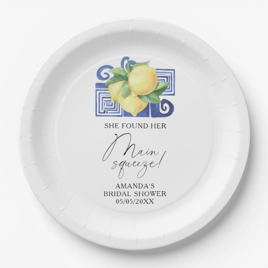 Citrus Lemon vond haar belangrijkste knijper Papieren Bordje (Voorkant)