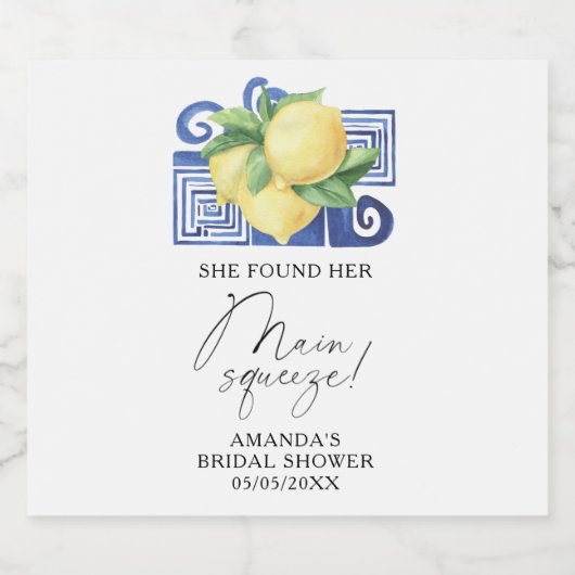 Citrus Lemon vond haar belangrijkste knijper Sparkling Wijnetiket (Enkel label)