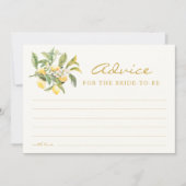 Citrus Lemon Vrijgezellenfeest Advies Kaart (Voorkant)