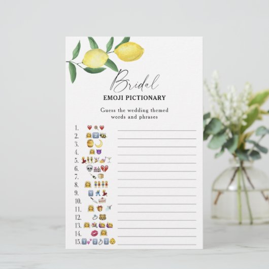 Citrus lemon - vrijgezellenfeest emoji pictionary  (Staand voorkant)