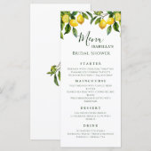 Citrus Lemon Vrijgezellenfeest Menu (Voorkant / Achterkant)